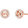 Boucles d'oreille MICHAEL KORS argent doré rose oxyde de zirconiums - vue V1