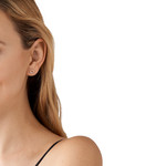 Boucles d'oreille MICHAEL KORS argent doré rose oxyde de zirconiums - vue porté 1