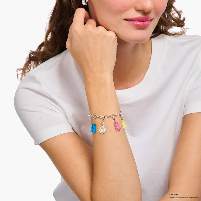 Charms THOMAS SABO Haribo rose argent - vue porté 1
