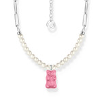 THOMAS SABO Haribo-schakelketting in roze zilver met parels, lengte 45 cm - afbeelding 1
