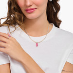 Haribo roze zilver en parels THOMAS SABO kettingschakels lengte 45 cm - bekijk gedragen 1