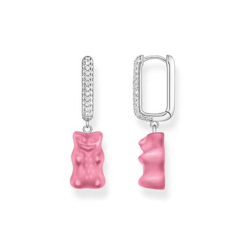 Individual silver creole THOMAS SABO HARIBO pink and zirconium oxide
