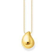 Collier THOMAS SABO argent doré jaune  pendentif goutte organique longueur 50 cm