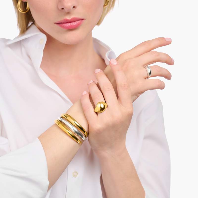 Bracelet THOMAS SABO argent doré jaune longueur 15 cm - vue porté 1