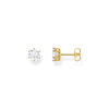 Boucles d'oreilles THOMAS SABO plaqué or oxyde de zirconium blanc - vue V1