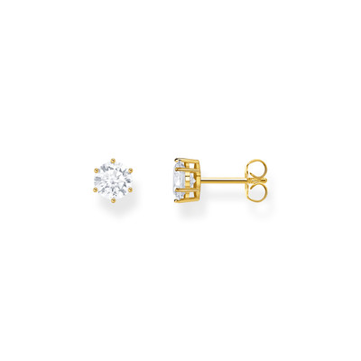 Boucles d'oreilles THOMAS SABO plaqué or oxyde de zirconium blanc