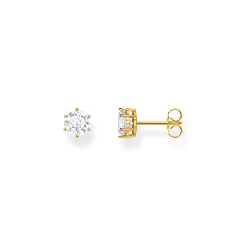 Boucles d'oreilles THOMAS SABO plaqué or oxyde de zirconium blanc