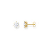 Boucles d'oreilles THOMAS SABO argent doré jaune oxyde de zirconium blanc - vue V1