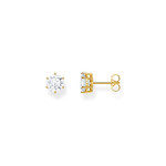 Boucles d'oreilles THOMAS SABO palqué or oxyde de zirconium blanc - vue 1