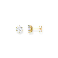 Boucles d'oreilles THOMAS SABO palqué or oxyde de zirconium blanc