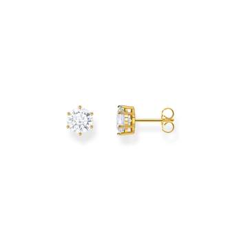 Boucles d'oreilles THOMAS SABO palqué or oxyde de zirconium blanc