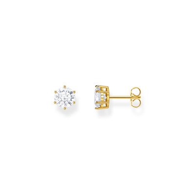 Boucles d'oreilles THOMAS SABO palqué or oxyde de zirconium blanc