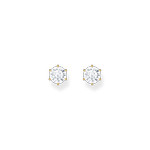 Boucles d'oreilles THOMAS SABO palqué or oxyde de zirconium blanc - vue 2