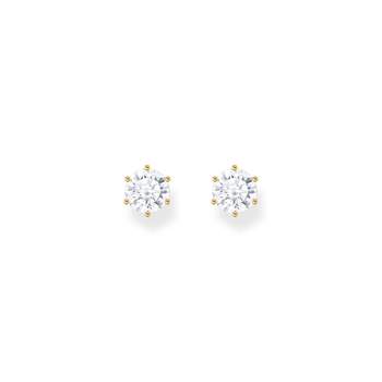Boucles d'oreilles THOMAS SABO palqué or oxyde de zirconium blanc