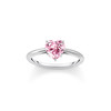 Bague argent avec zircon rose en forme de coeur - vue V1