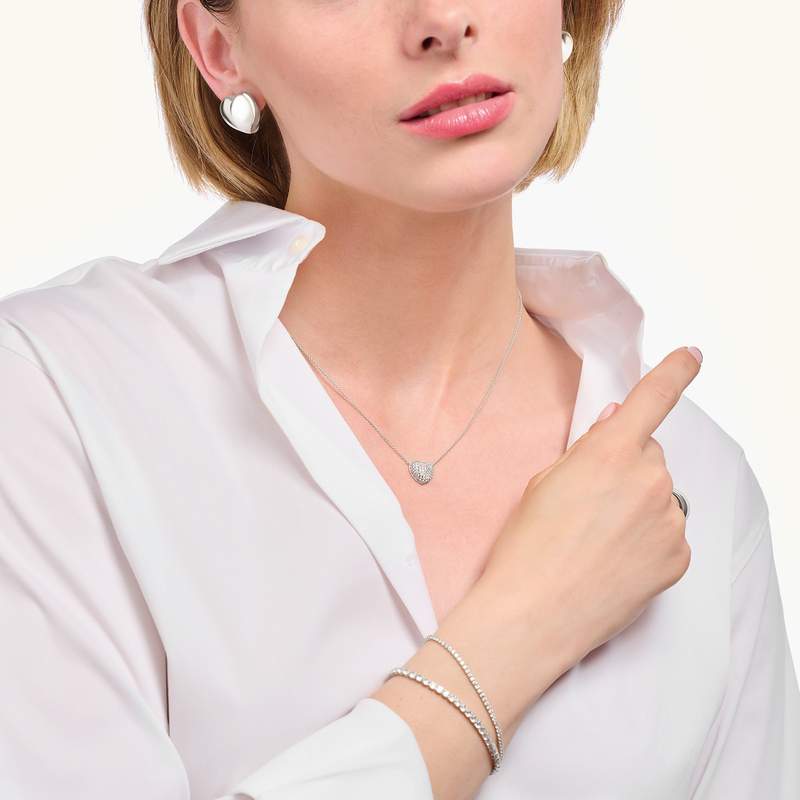 Collier argent gris - vue porté 1