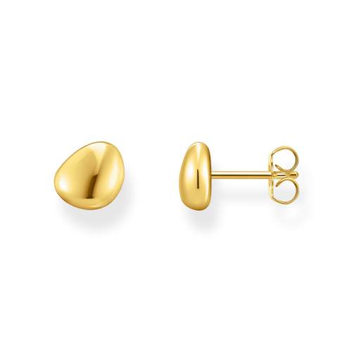 THOMAS SABO organic shape earrings, yellow gold-plated silver