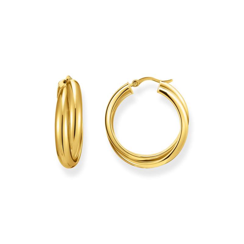 BOUCLES D'OREILLES THOMAS SABO anneaux entrelacés Argent doré - vue 1