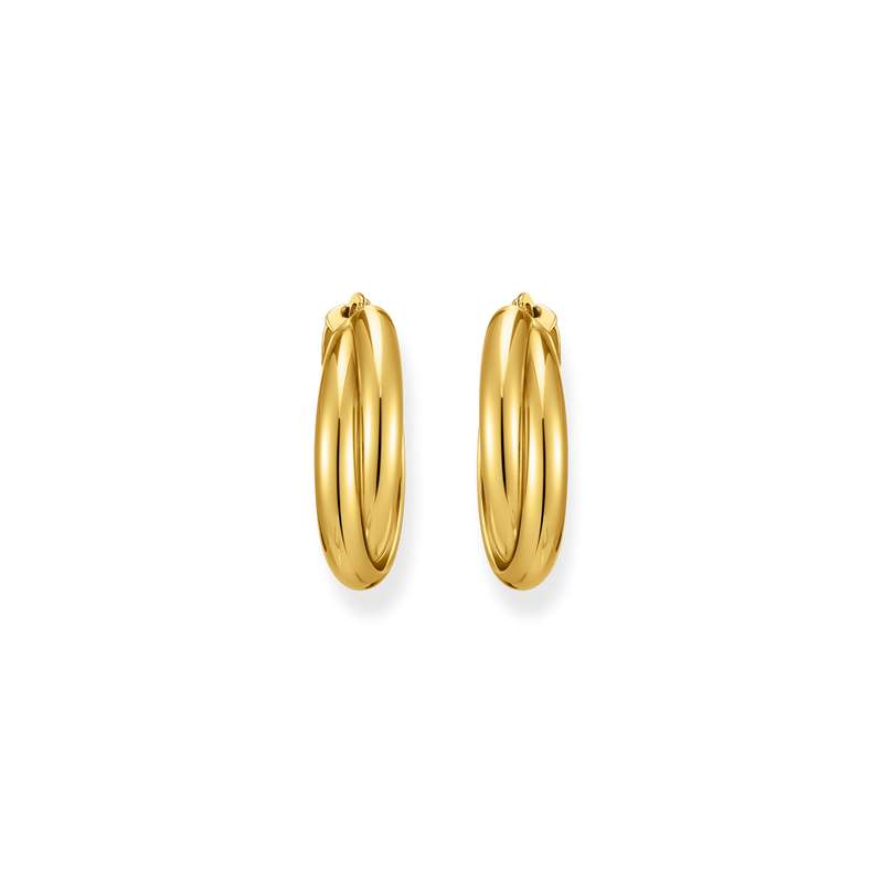BOUCLES D'OREILLES THOMAS SABO anneaux entrelacés Argent doré - vue 2