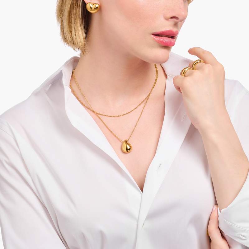 Collier THOMAS SABO argent plaqué or - vue porté 1