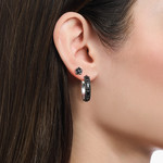 Boucles d'oreilles argent gris - vue porté 1