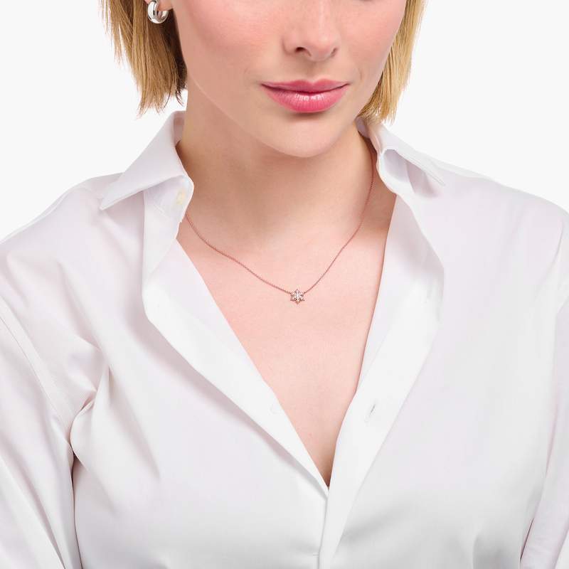 Collier argent gris - vue porté 1