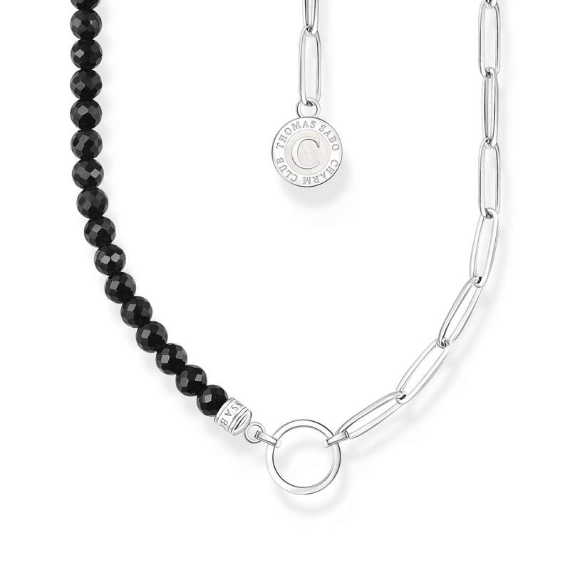 Collier argent gris - vue 1