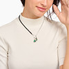 Collier argent gris - vue Vporté 1