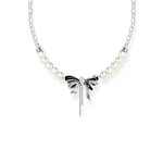 Collier argent gris - vue 1