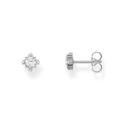 Gray silver earrings
