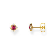 Boucles d'oreilles THOMAS SABO Vintage argent doré pierre rouge