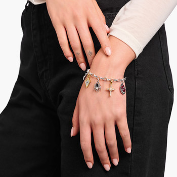 Grijze zilveren armband