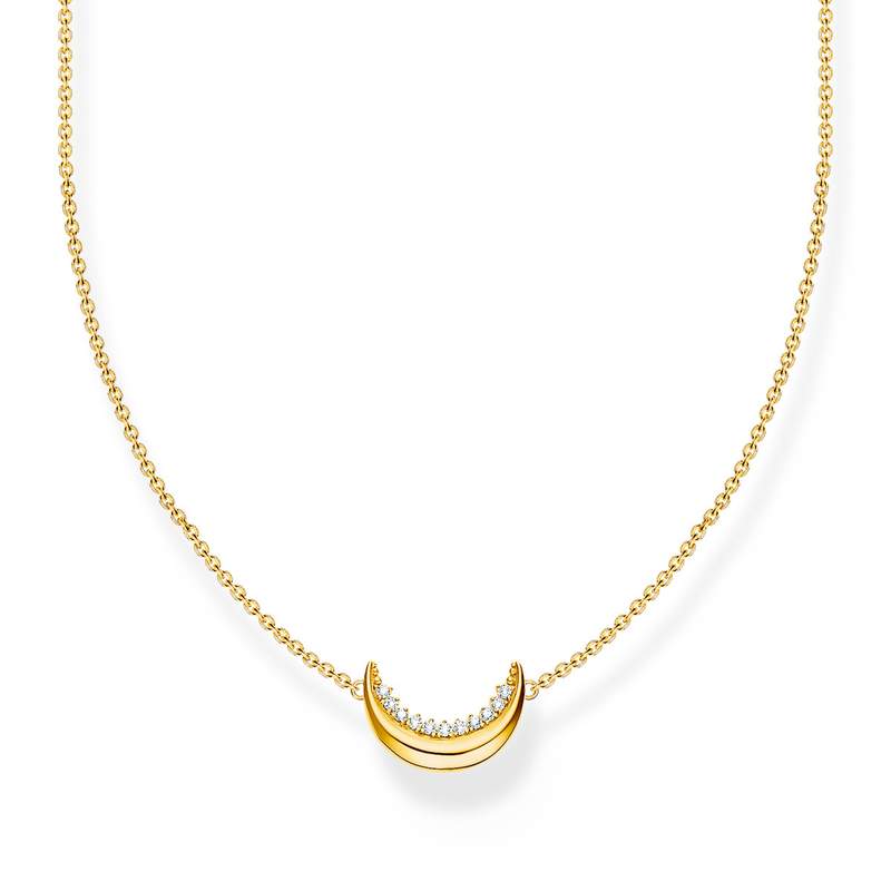 Collier THOMAS SABO argent plaqué or avec pendentif Moon Romance - vue 1