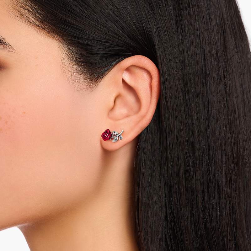Boucles d'oreilles argent gris - vue porté 1