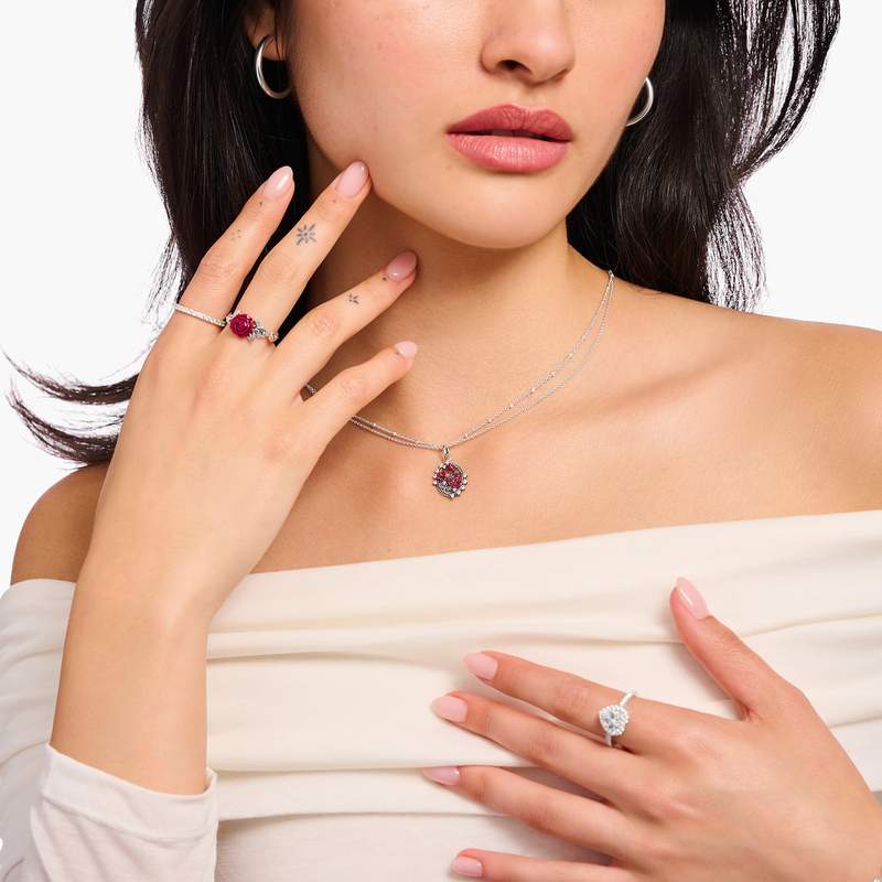 Collier argent gris - vue porté 1