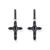 BOUCLES D'OREILLES THOMAS SABO argent croix zirconium noir - vue V1