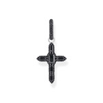 BOUCLE D'OREILLE THOMAS SABO argent croix zirconium noir, vendue à l'unité - vue 1