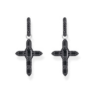 BOUCLES D'OREILLES THOMAS SABO argent croix zirconium noir