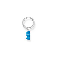 Créole individuelle argent avec Ours HARIBO bleu et pierres