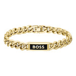 Bracelet BOSS Kassy emblem acier doré longueur 19 cm - vue 1