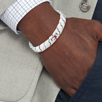 Bracelet TOMMY HILFIGER Nelson H-Link acier longueur 19 cm - vue porté 1