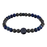 Bracelet TOMMY HILFIGER acier perles bleu longueur 19 cm - vue 1