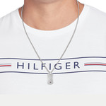 Collier TOMMY HILFIGER Jameson acier - vue porté 1