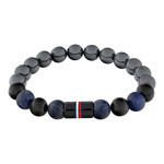 Bracelet TOMMY HILFIGER Jameson perles gris bleu longueur 19 cm - vue 1