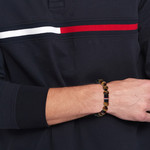 Bracelet TOMMY HILFIGER Jameson perles marron noir longueur 19 cm - vue porté 1