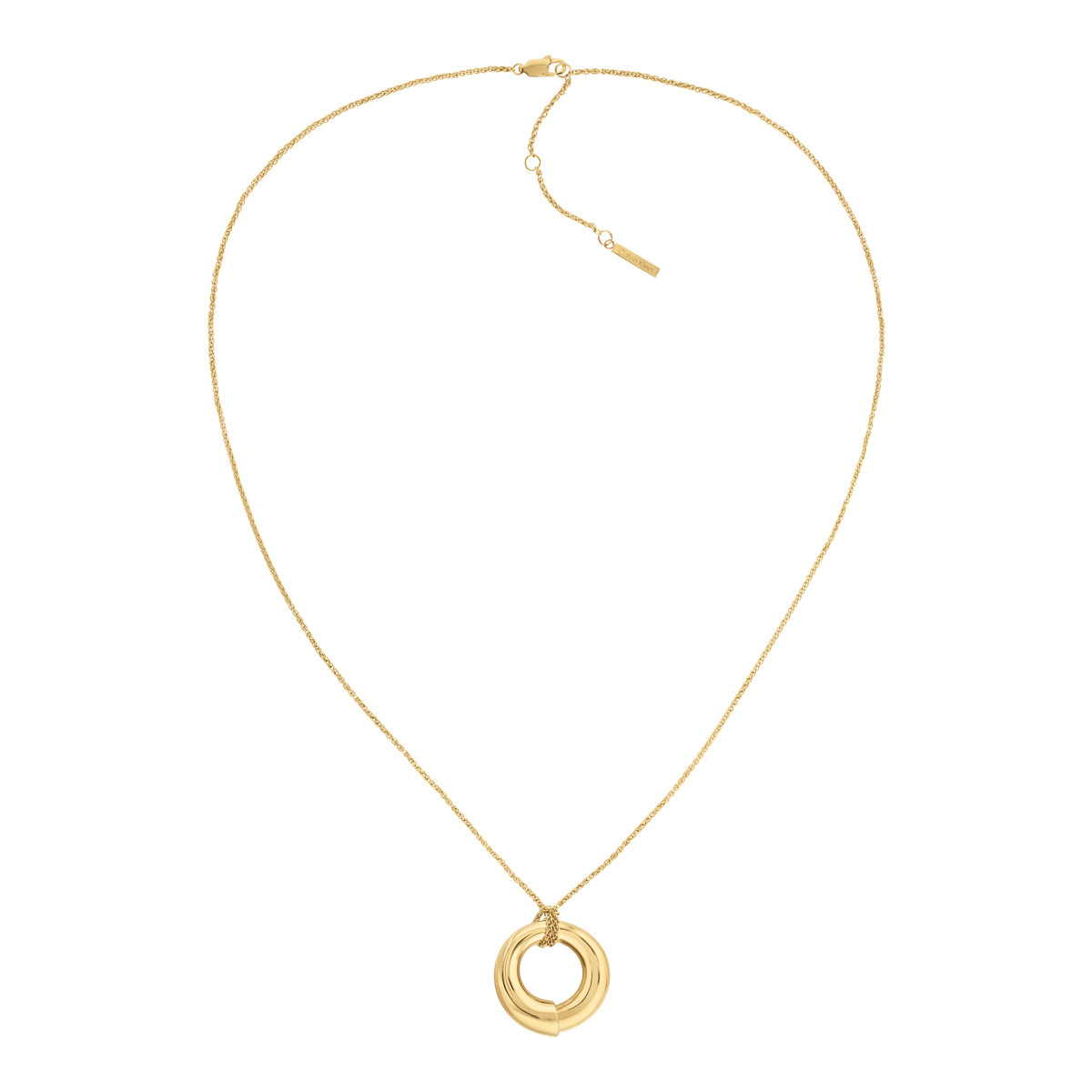 Collier CALVIN KLEIN acier doré jaune CK spiral