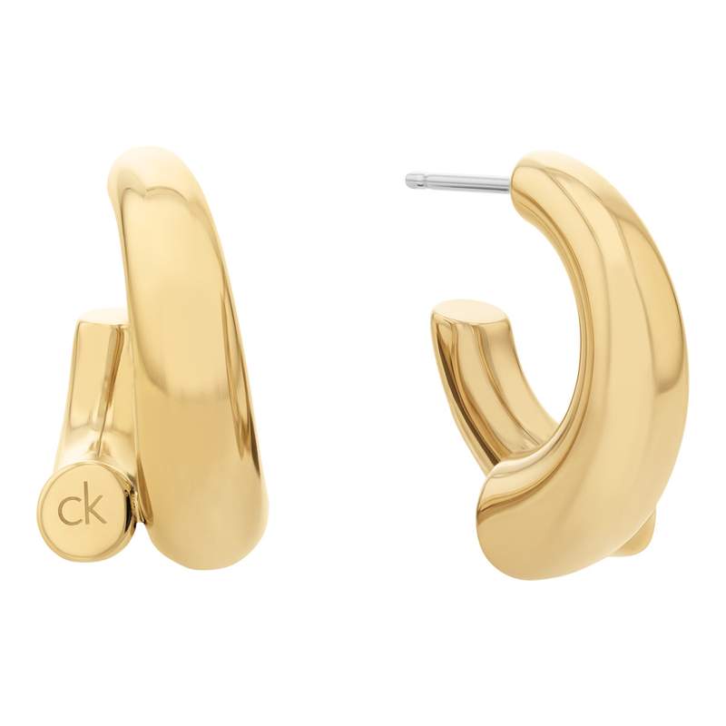 Boucles d'oreilles CALVIN KLEIN Ck Spiral acier doré - vue 1