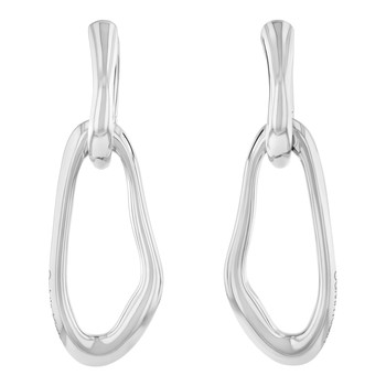 CALVIN KLEIN EARRINGS Ck Statement Links STAINLESS STEEL