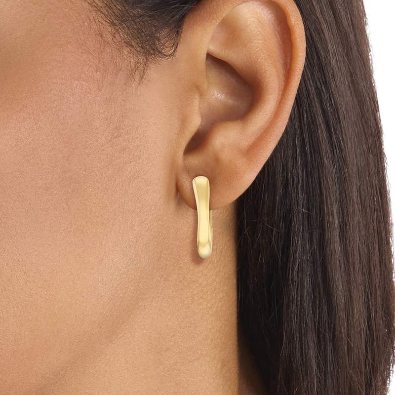 BOUCLES D'OREILLES CALVIN KLEIN Ck Statement Links ACIER doré - vue porté 2
