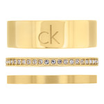 Bague CALVIN KLEIN acier doré jaune trio - vue 2
